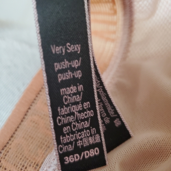 Victoria's Secret Very Sexy Push Up Underwire Tan Lace Bra Women's 36D - Picture 14 of 15